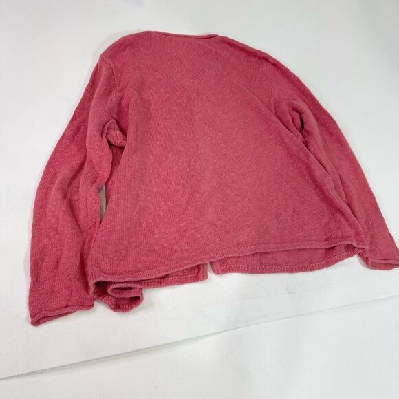 CJ Banks Cardigan Sweater Womens 2X Pink Hemp Blend Knit ARtsy V Neck Grandma - Picture 5 of 8
